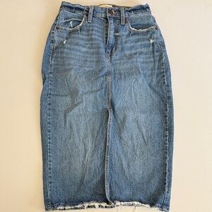 Universal Thread Classic Blue Denim Longline Midi Skirt Size 0